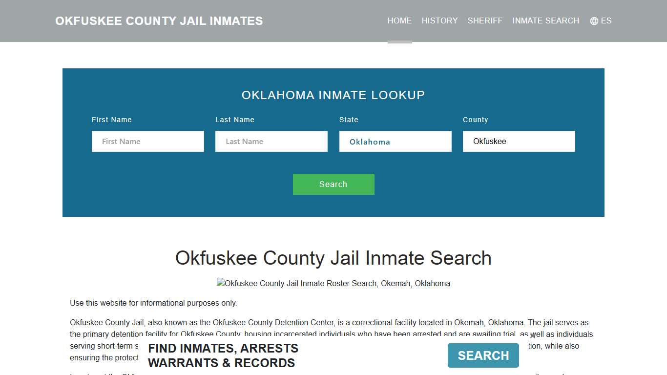 Okfuskee County Jail Inmate Roster Lookup, Okemah, OK